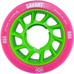 ATOM Savant Quad Wheel - (4 Pack) 25 ATOM Savant Quad Wheel - (4 Pack) -Roller Skating Equipment Store Atom Savant 88a pink
