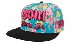 BONT Snapback Hat -Roller Skating Equipment Store BontCap TealFlower