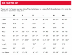 Bont Retro Neo Skinsuit -Roller Skating Equipment Store BontNeoSuit SizeChart