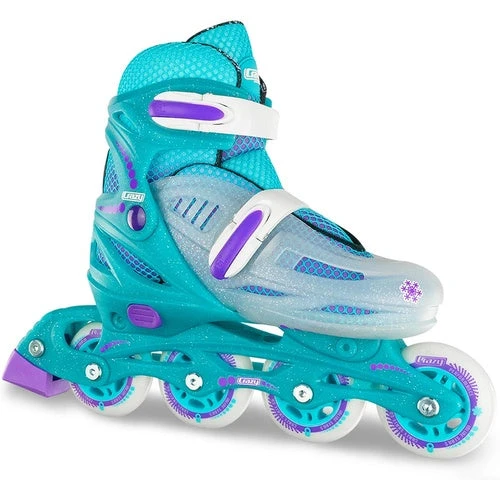 Crazy - 148 Adjustable Inline Skate - Teal Glitter 3 Crazy - 148 Adjustable Inline Skate - Teal Glitter