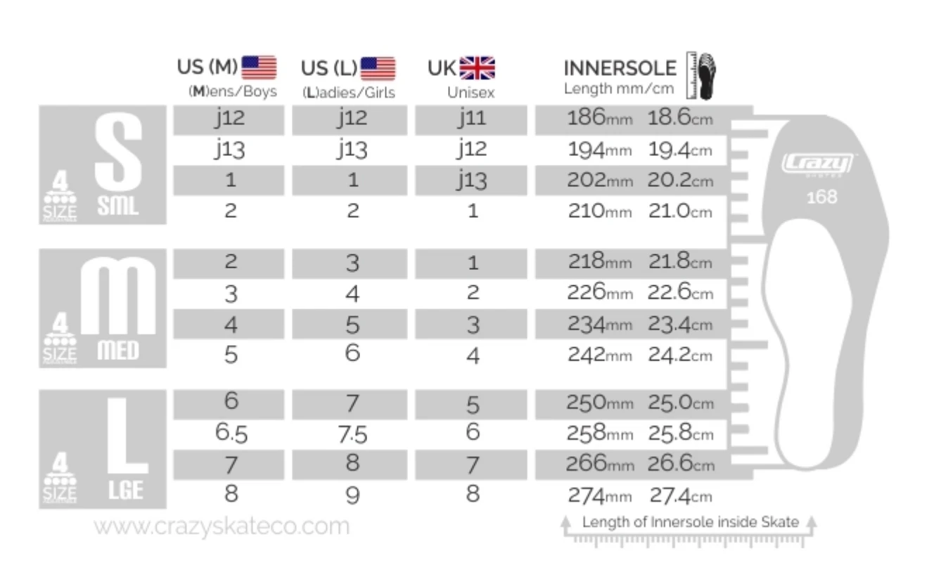 Crazy - 168 Adjustable Inline Skate - Blue 8 Crazy - 168 Adjustable Inline Skate - Blue - Image 6