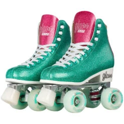 Crazy - Disco Glam - Retro Skates - Teal / Pink -Roller Skating Equipment Store Crazy DiscoGlam Teal 4