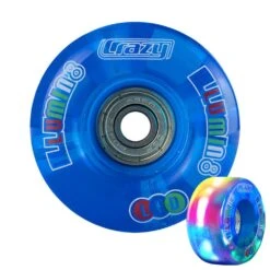 Crazy - Illumin8 LED Light Up Wheels (2-Pack) 19 Crazy - Illumin8 LED Light Up Wheels (2-Pack) -Roller Skating Equipment Store Crazy IlluminateQuad Blue