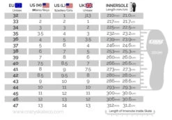 Crazy - Zoom Quad Skate -Roller Skating Equipment Store Crazy Zoom SizeGuide