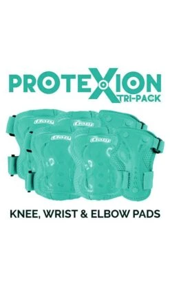 Crazy - ProteXion Kids - Tri Pack -Roller Skating Equipment Store Crazy teal protection