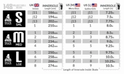 Crazy - 148 Adjustable Inline Skate - Teal Glitter 14 Crazy - 148 Adjustable Inline Skate - Teal Glitter -Roller Skating Equipment Store Crazy148 SizeGuide 9606ff4a 4e3a 4e98 b9a1 883f64758e49