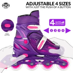 Crazy - 148 Adjustable Inline Skate - Purple Glitter -Roller Skating Equipment Store Crazy148purple 3