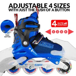 Crazy - 168 Adjustable Inline Skate - Blue 10 Crazy - 168 Adjustable Inline Skate - Blue -Roller Skating Equipment Store Crazy168 Blue adjust