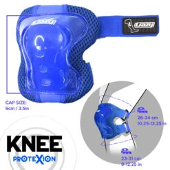 Crazy - ProteXion Kids - Tri Pack -Roller Skating Equipment Store Crazy Protexion Kids Knee Blue