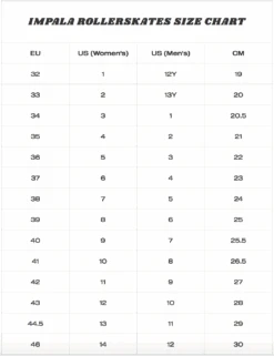 Impala - Samira Quad Skate - Dusty Blue -Roller Skating Equipment Store ImpalaRollerskatesSizeChart