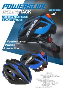 Powerslide Race Attack Helmet -Roller Skating Equipment Store PowerslideRacing RaceAttackblue 2019