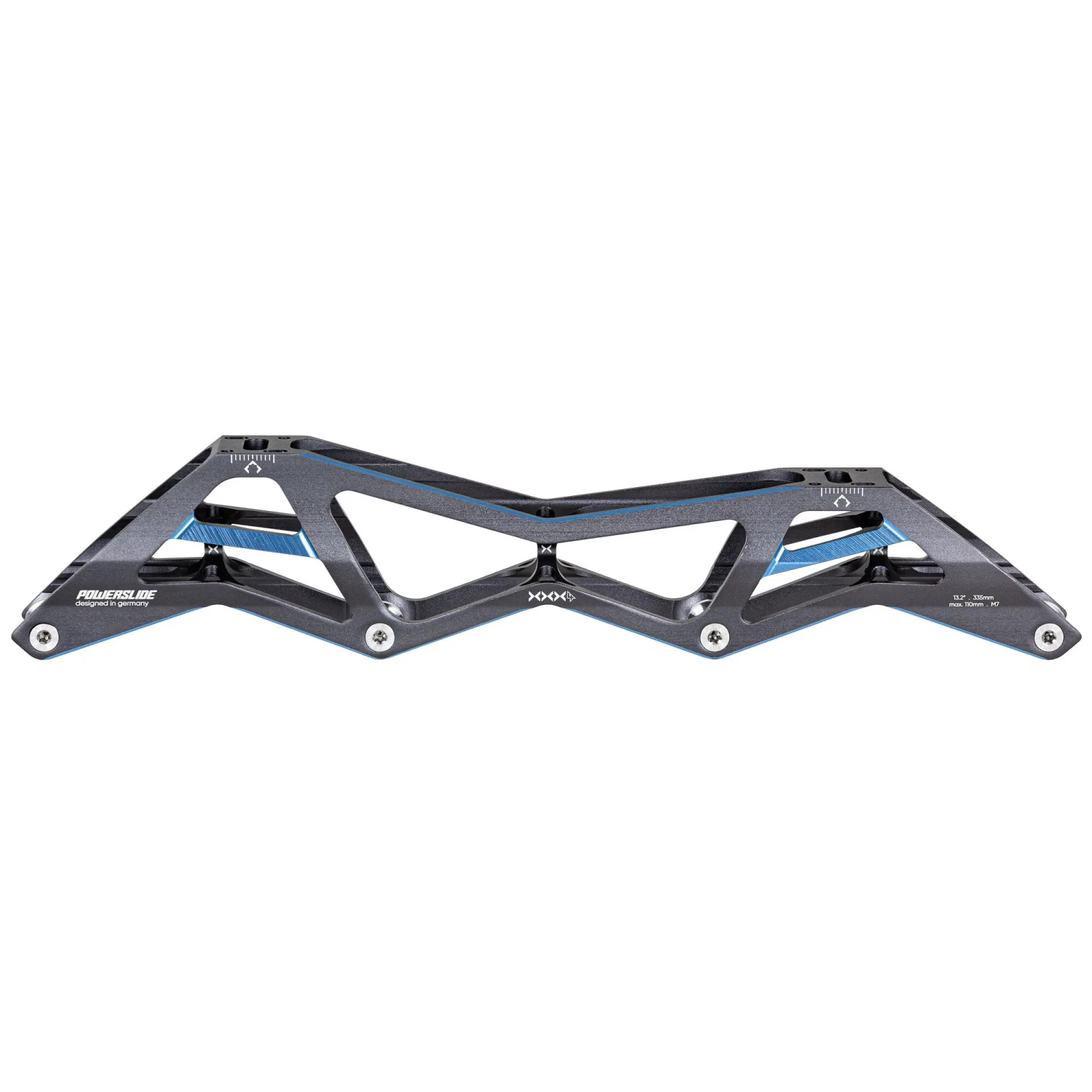 Powerslide Triple X - Inline Speed Frame - 4x110 (Titanium Blue) 3 Powerslide Triple X - Inline Speed Frame - 4x110 (Titanium Blue)