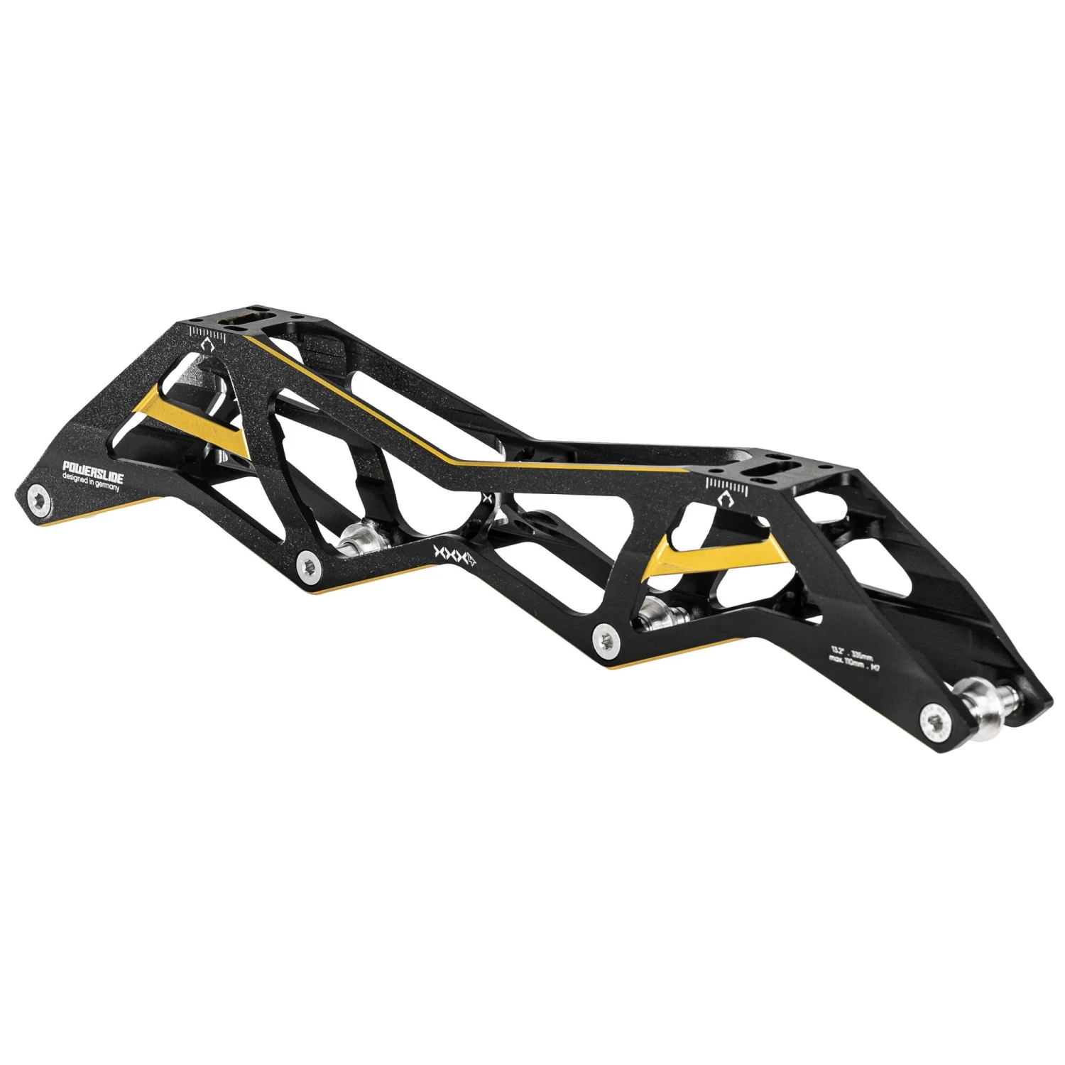 Powerslide Triple X - Inline Speed Frame - 4x110 (Black / Gold) 3 Powerslide Triple X - Inline Speed Frame - 4x110 (Black / Gold)