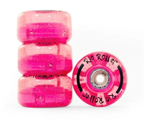 Rio Roller - Light-Up Wheels (4-pack) - Pink Glitter 3 Rio Roller - Light-Up Wheels (4-pack) - Pink Glitter