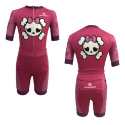 Roadstar - Kids Skull Training Skin Suit - (Blue Or Pink) -Roller Skating Equipment Store Roadstar PinkKidsSkull 1