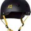 S-One Lifer Helmet - Matte Black With Yellow Straps -Roller Skating Equipment Store S One Lifer BlackMatteYellowStrap