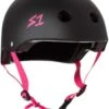S-One Lifer Helmet - Matte Black With Pink Straps -Roller Skating Equipment Store S OneLifer MatteBlackPinkStraps 1