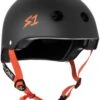 S-One Lifer Helmet - Matte Black With Orange Straps -Roller Skating Equipment Store S OneLiferHelmet MatteBlackOrangeStraps