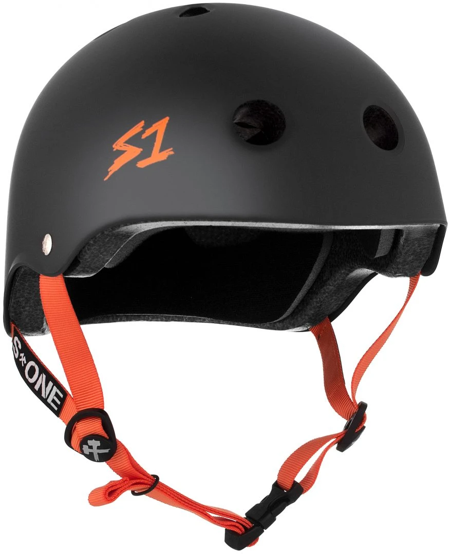 S-One Lifer Helmet - Matte Black With Orange Straps 3 S-One Lifer Helmet - Matte Black With Orange Straps