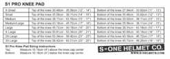 S-One Pro Knee Pad (Gen III) -Roller Skating Equipment Store S OnePadsSizeChart