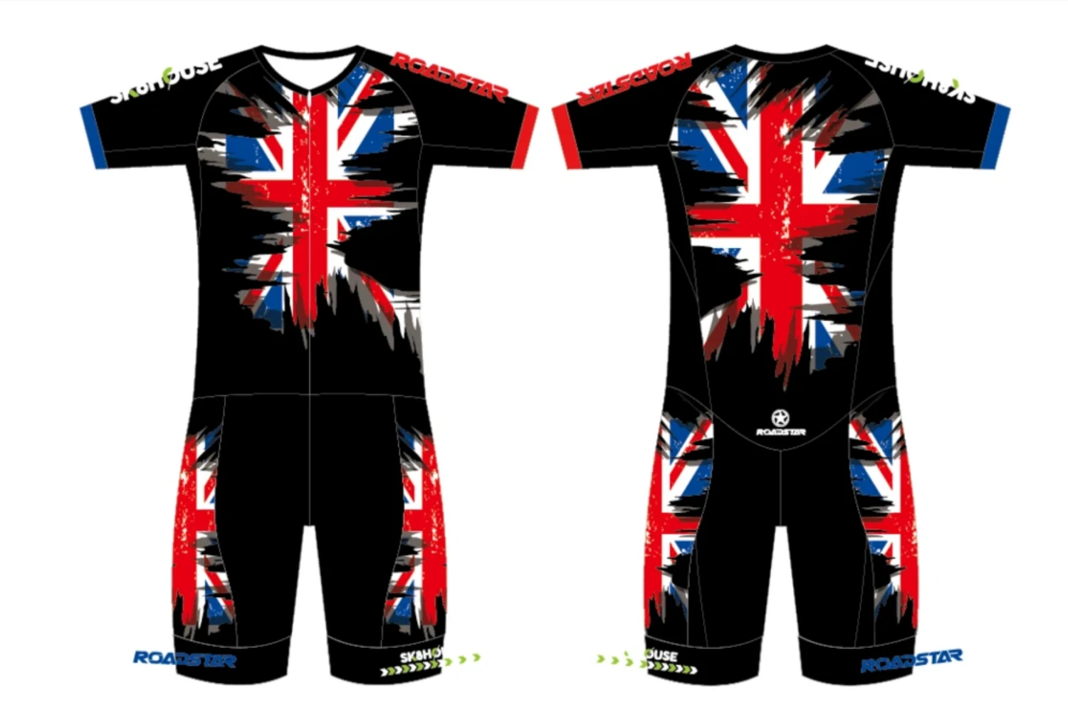 Sk8House - UK Flag Design - Pro Aero Skin Suit 3 Sk8House - UK Flag Design - Pro Aero Skin Suit