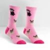 SOCK IT TO ME - Pink Pug Crew Socks 1 SOCK IT TO ME - Pink Pug Crew Socks -Roller Skating Equipment Store SockItSoMe PinkPugCrewSocks 1